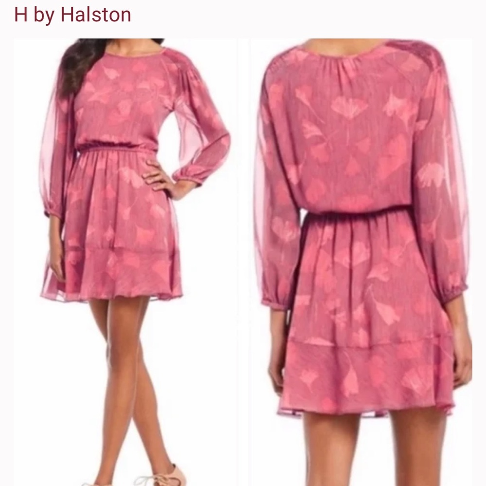 Halston Coral Mini Dress